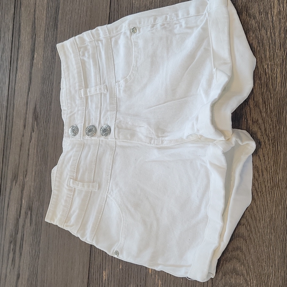 High rise white shorts